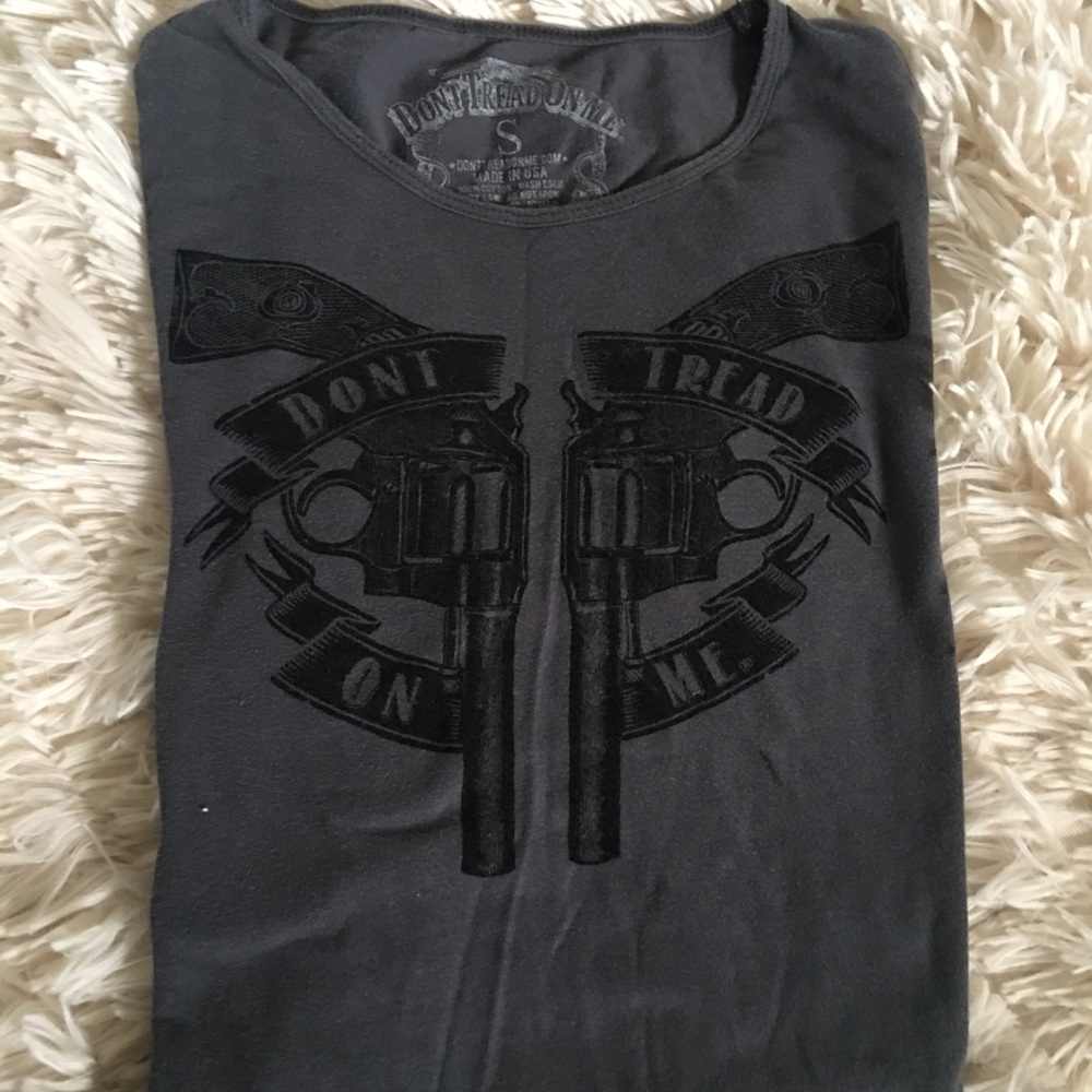 Gray Long sleeve Don't tread on me tee